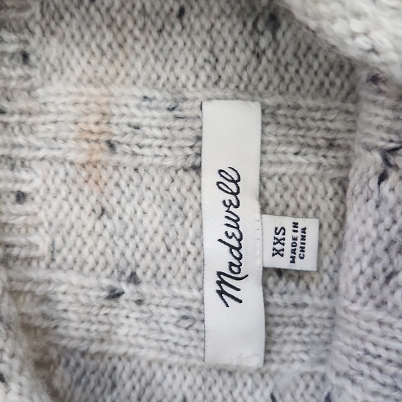 MADEWELL Sweater Dress XXS Donegal Rolled Mockneck tweed ribbed knit mini 2XS - Picture 4 of 7